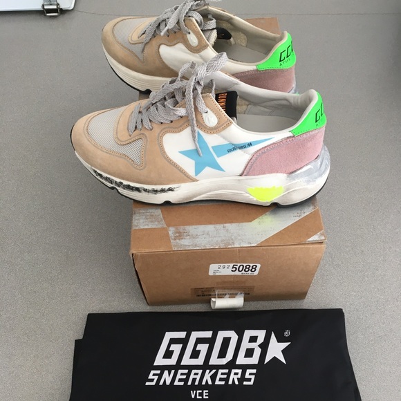 Golden Goose Running Sole Sneaker White Blue NIB - Picture 4 of 8